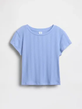 T-shirt ajusté à côtes multicolores pour enfants