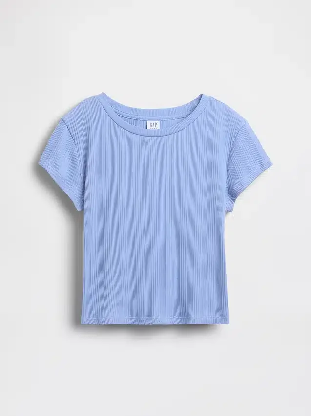 T-shirt ajusté à côtes multicolores pour enfants