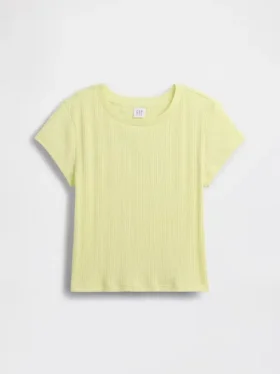 T-shirt ajusté à côtes multicolores pour enfants