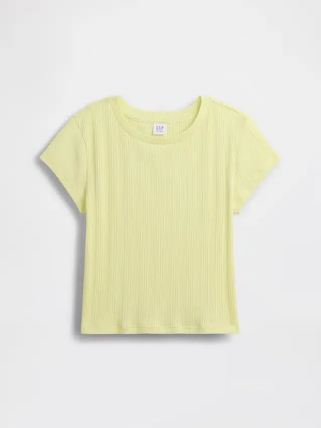 T-shirt ajusté à côtes multicolores pour enfants