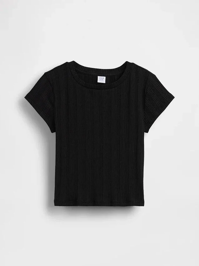 T-shirt ajusté à côtes multicolores pour enfants