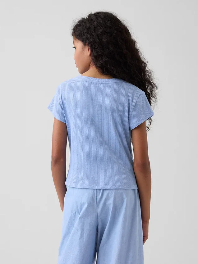 T-shirt ajusté à côtes multicolores pour enfants