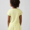 T-shirt ajusté à côtes multicolores pour enfants