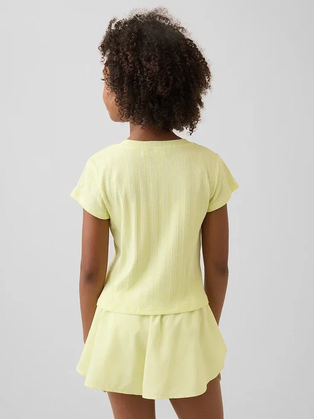 T-shirt ajusté à côtes multicolores pour enfants