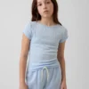 T-shirt ajusté en maille pointelle à côtes pour enfant