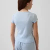T-shirt ajusté en maille pointelle à côtes pour enfant