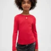 T-shirt ajusté pour enfant avec nœud et encolure en forme de trou de serrure