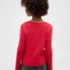 T-shirt ajusté pour enfant avec nœud et encolure en forme de trou de serrure
