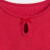 T-shirt ajusté pour enfant avec nœud et encolure en forme de trou de serrure
