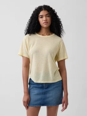 T-shirt ample en mélange de lin