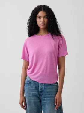 T-shirt ample en mélange de lin