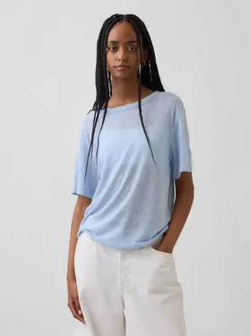 T-shirt ample en mélange de lin