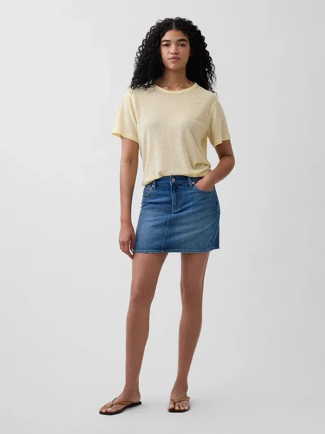 T-shirt ample en mélange de lin