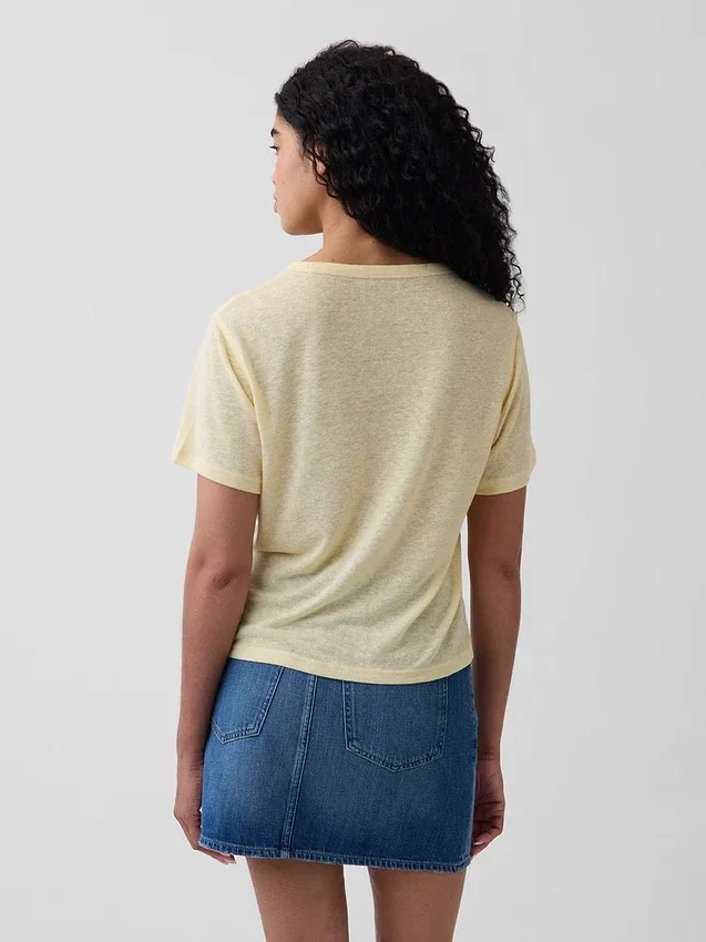 T-shirt ample en mélange de lin