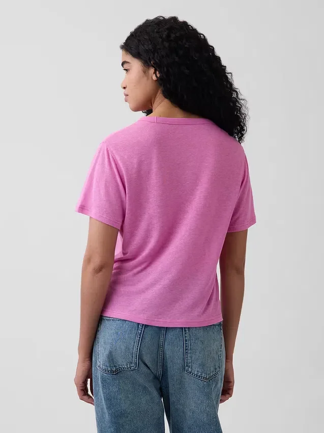 T-shirt ample en mélange de lin