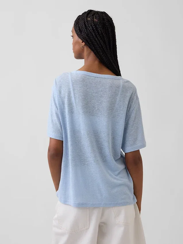 T-shirt ample en mélange de lin