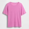 T-shirt ample en mélange de lin