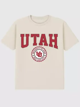 T-shirt avec graphisme foncé représentant le sceau de l'université de l'Utah
