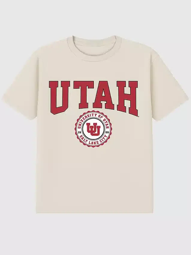 T-shirt avec graphisme foncé représentant le sceau de l'université de l'Utah