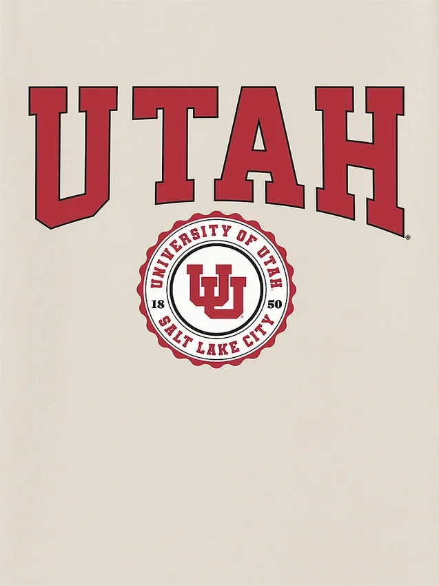 T-shirt avec graphisme foncé représentant le sceau de l'université de l'Utah
