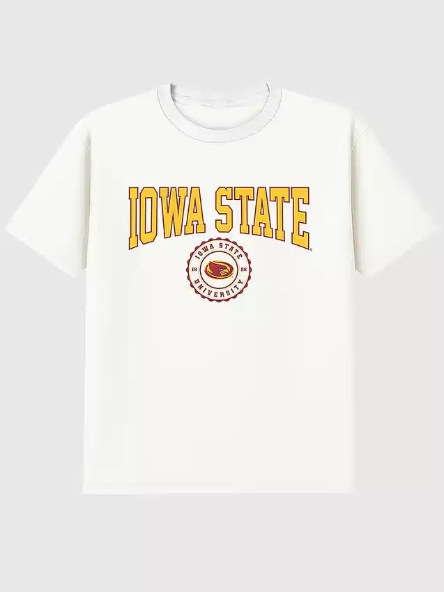 T-shirt avec le blason de l'université d'État de l'Iowa en graphisme foncé