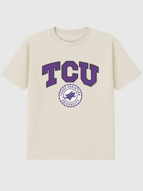T-shirt avec le logo « Collegiate Seal » de la TCU (Texas Christian University) en version graphique foncée