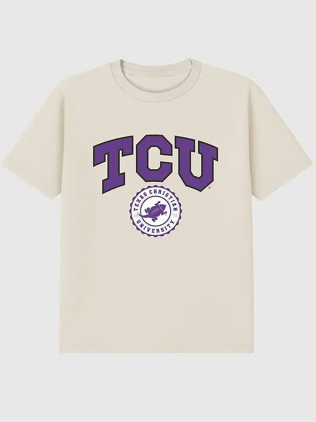 T-shirt avec le logo « Collegiate Seal » de la TCU (Texas Christian University) en version graphique foncée