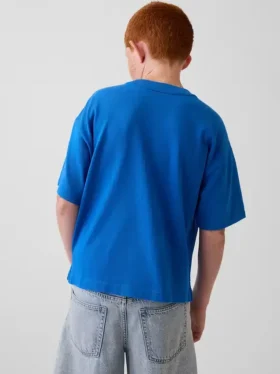 T-shirt bleu pour enfants « Relaxed Logo »