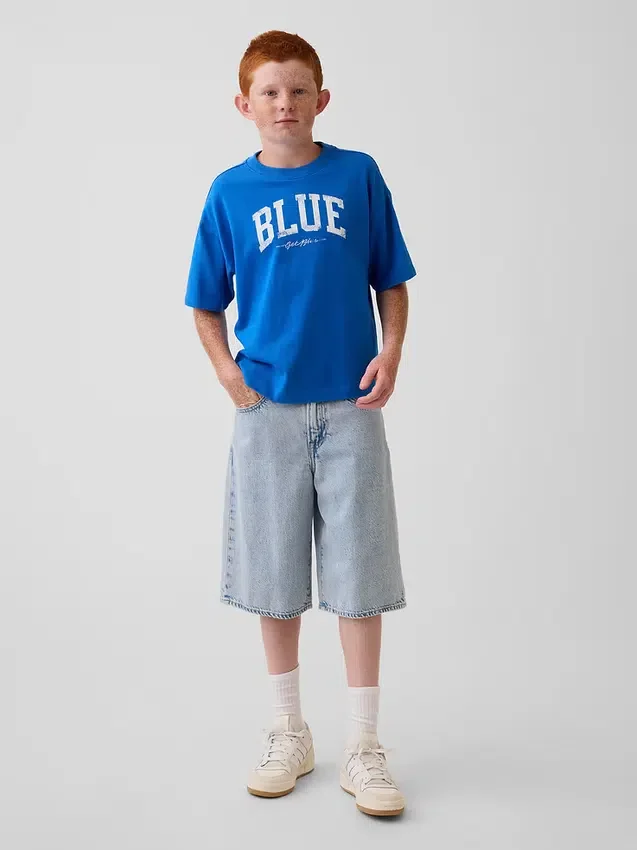 T-shirt bleu pour enfants « Relaxed Logo »