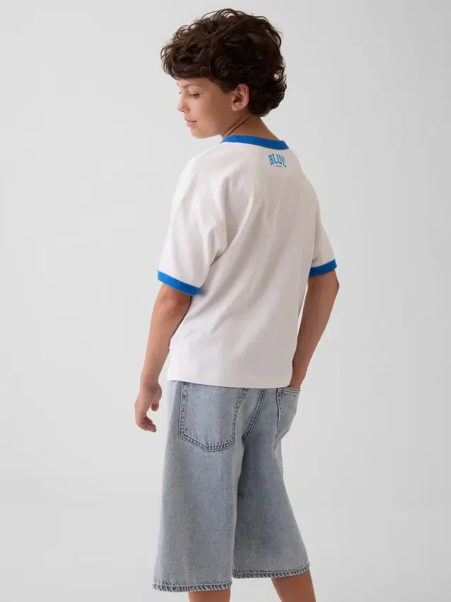 T-shirt bleu pour enfants « Relaxed Logo »
