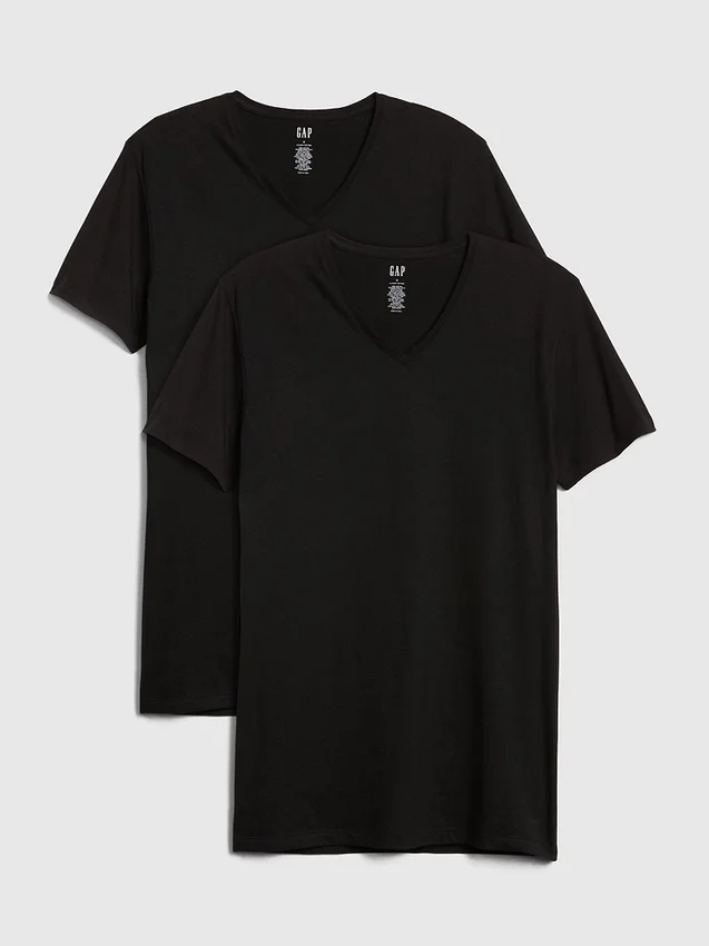 T-shirt classique à col en V (lot de 2)