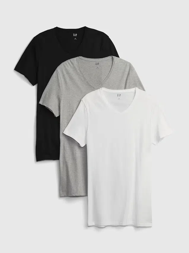 T-shirt classique à col en V (lot de 3)