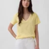 T-shirt à col en V Vintagesoft en coton bio