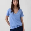 T-shirt à col en V Vintagesoft en coton bio