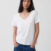 T-shirt à col en V Vintagesoft en coton bio