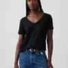 T-shirt à col en V Vintagesoft en coton bio