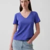 T-shirt à col en V Vintagesoft en coton bio