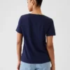 T-shirt à col en V Vintagesoft en coton bio