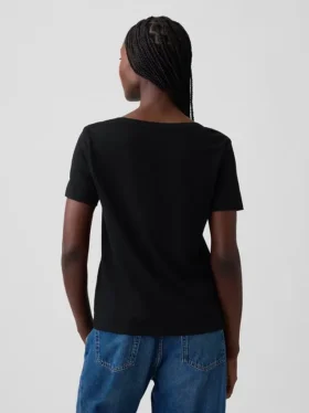 T-shirt à col en V Vintagesoft en coton bio