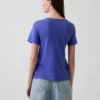 T-shirt à col en V Vintagesoft en coton bio