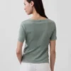 T-shirt à col en V Vintagesoft en coton bio