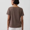 T-shirt à col en V Vintagesoft en coton bio