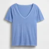 T-shirt à col en V Vintagesoft en coton bio