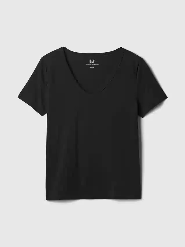 T-shirt à col en V Vintagesoft en coton bio