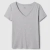 T-shirt à col en V Vintagesoft en coton bio