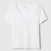 T-shirt à col en V Vintagesoft en coton bio
