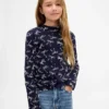 T-shirt à col montant en coton côtelé pour enfant