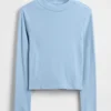 T-shirt à col montant en coton côtelé pour enfant