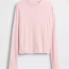 T-shirt à col montant en coton côtelé pour enfant