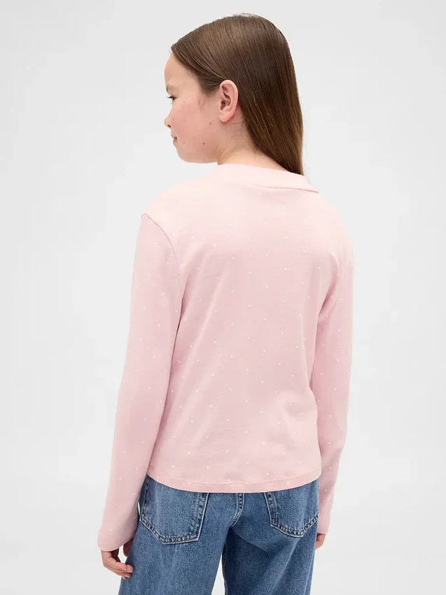 T-shirt à col montant en coton côtelé pour enfant
